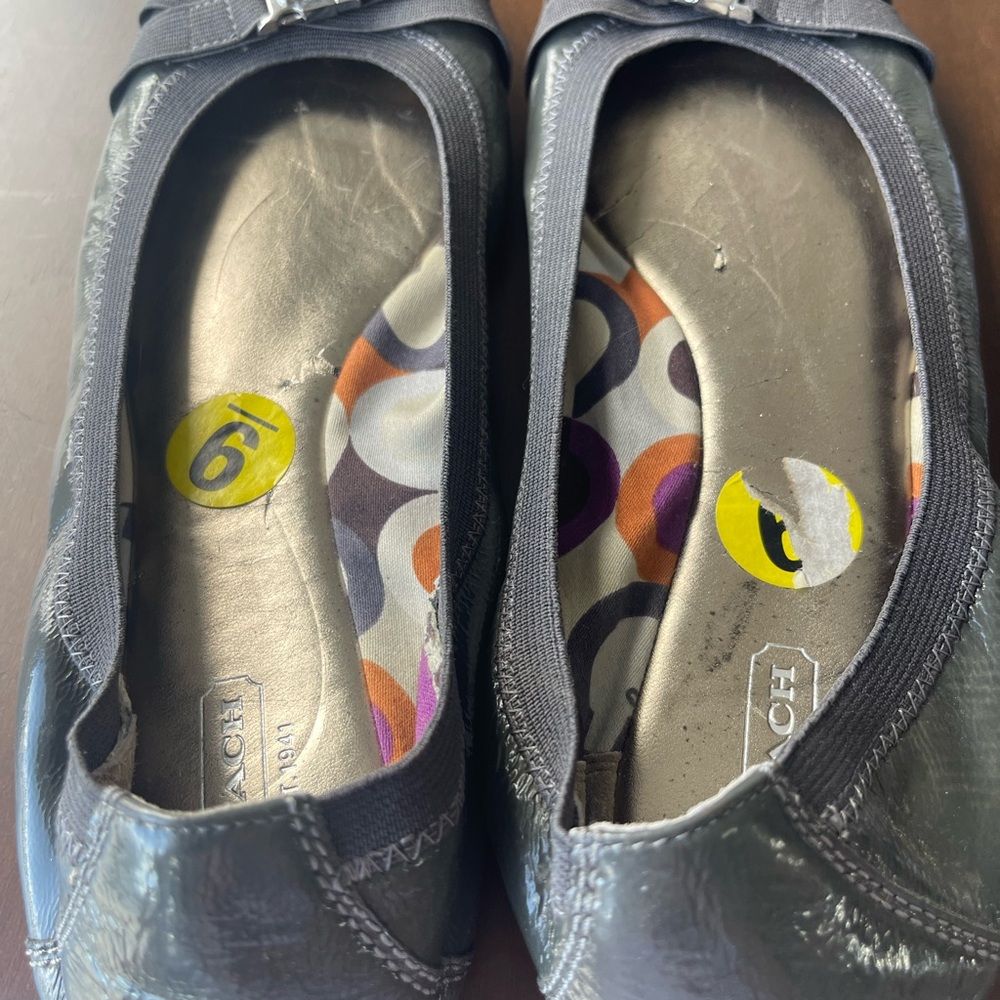 Coach Metallic Gray Ballet Flats - Picture 3 of 4